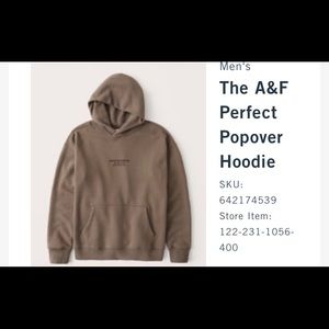 A&F Men’s Perfect Popover Logo Hoodie